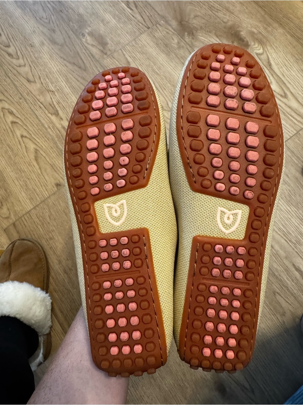 Rothy's Cream and Tan Braided-Trim The Driver Loafers - Picture 6 of 7